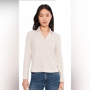 NIC+ZOE NWT Waffle Knit Collared V-Neck Sweater